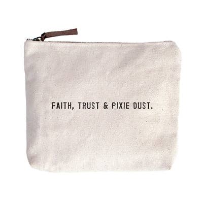 Sugarboo & Co - Faith, Trust & Pixie Dust Canvas Zip Bag