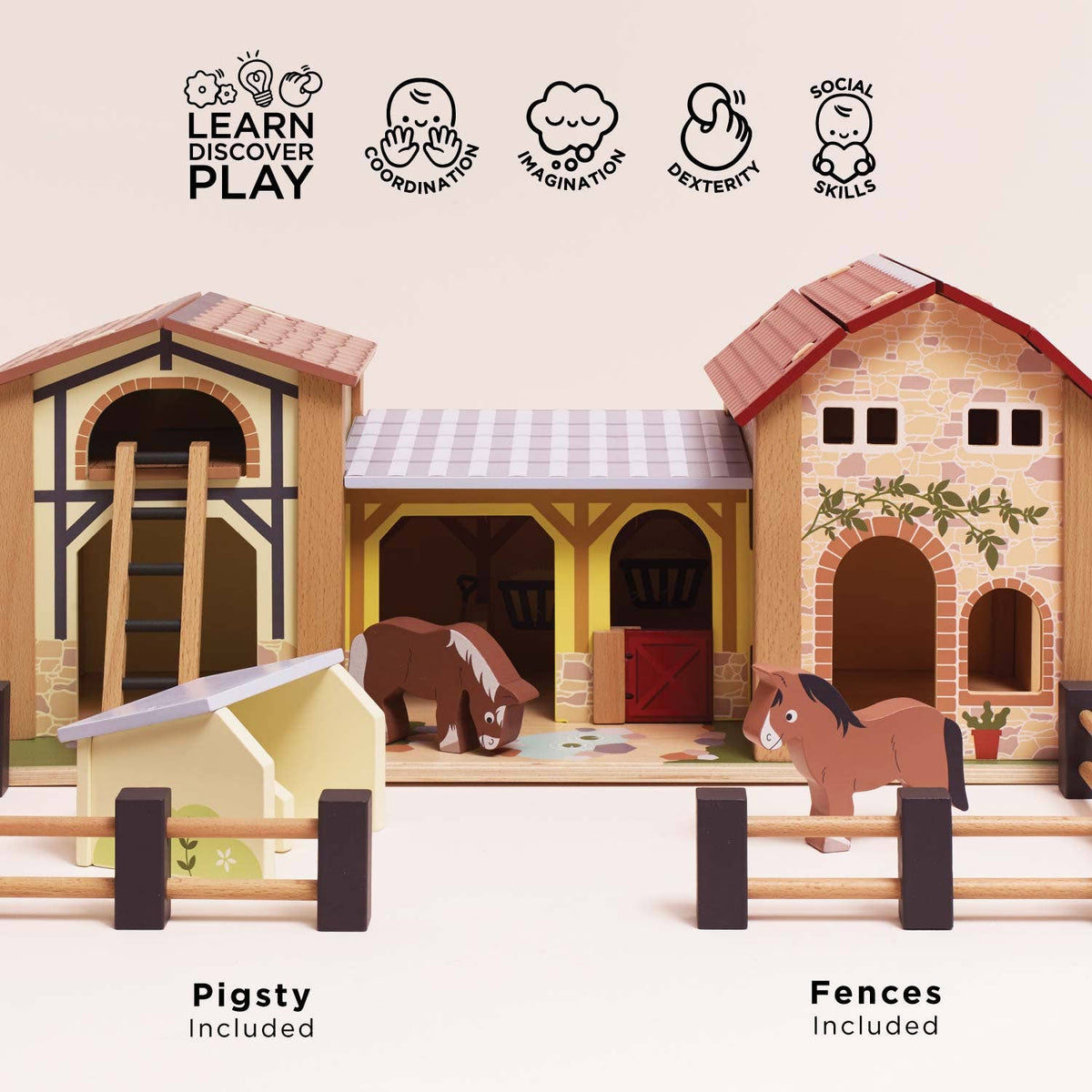 Le Toy Van, Inc. - Wooden Farmyard Stables