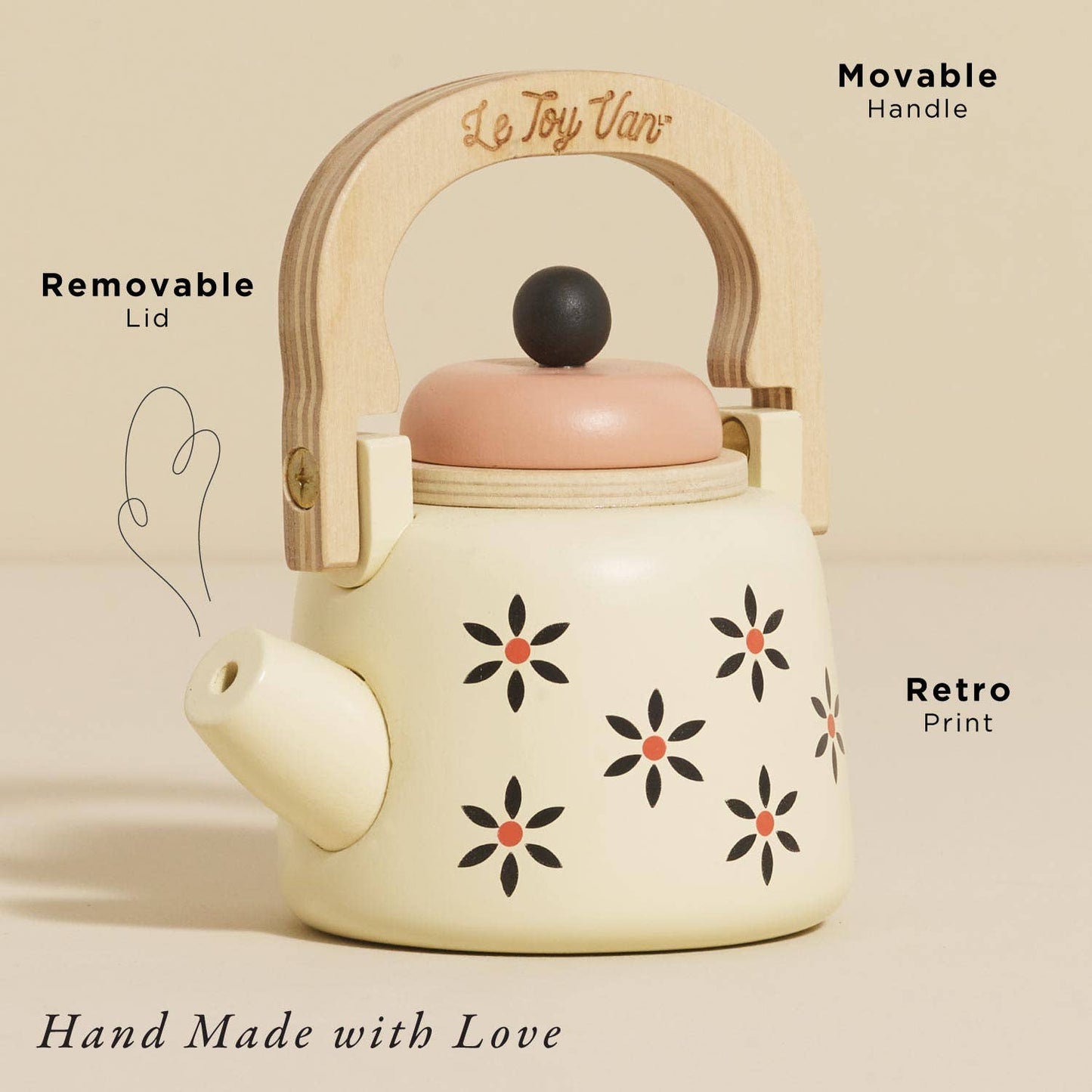 Vintage Wooden Role Play Kettle