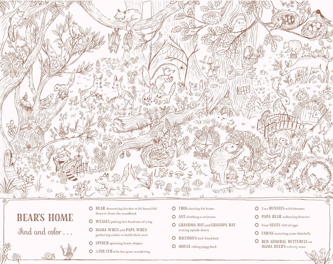 Abrams - Brown Bear Wood: A Search-and-Find Coloring Book: Over 100