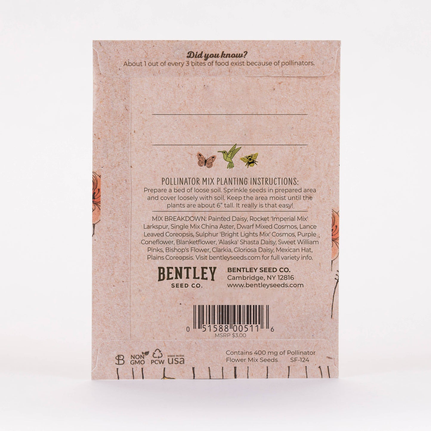Bentley Seed Co. - Pollinator Butterfly - Wildflower Mix Seed Packets