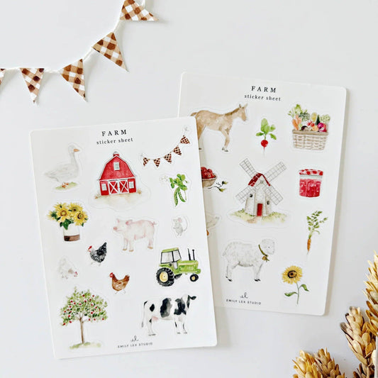 emily lex studio - Farm sticker sheets