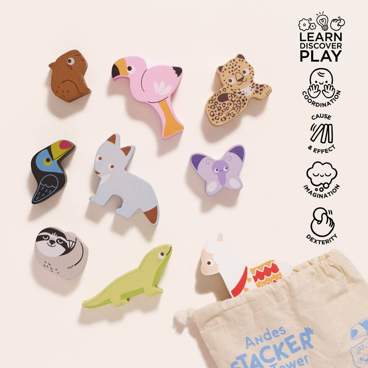 Le Toy Van, Inc. - Andes Stacking Animals & Bag