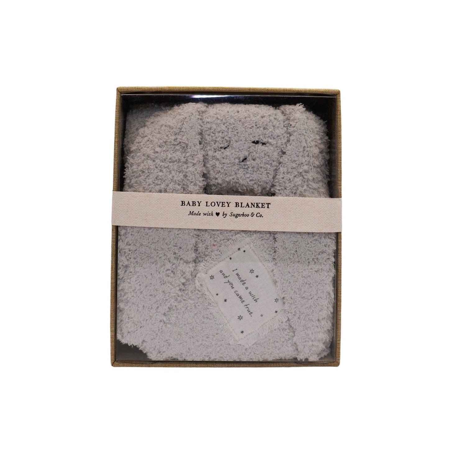 "I made a wish and you came true." Bunny Baby Lovey Blanket