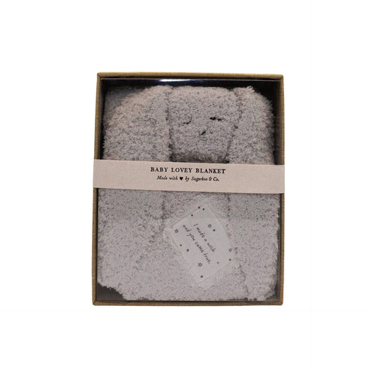"I made a wish and you came true." Bunny Baby Lovey Blanket