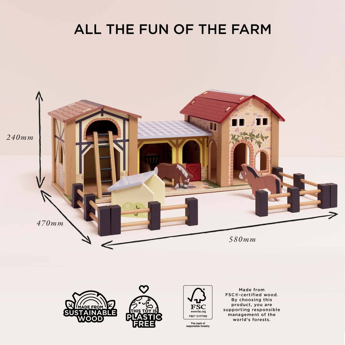 Le Toy Van, Inc. - Wooden Farmyard Stables