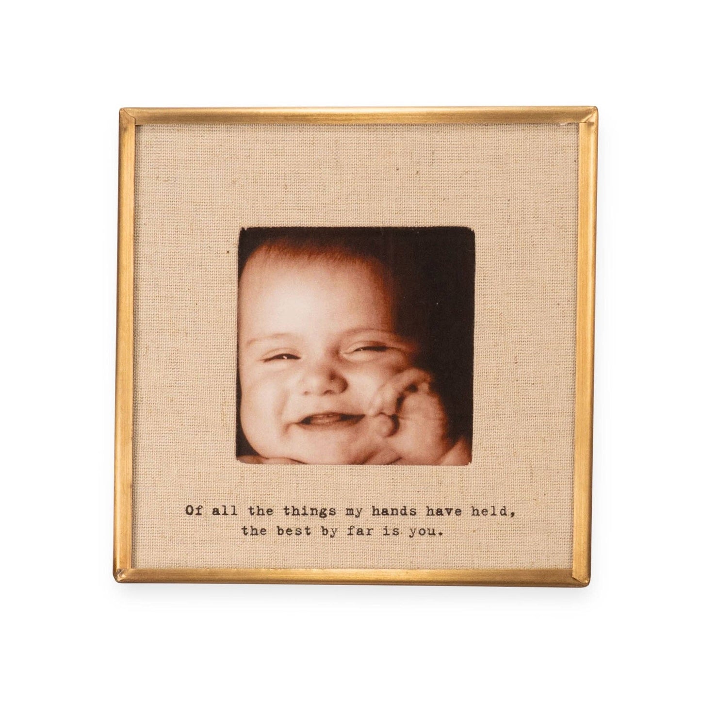 Sugarboo & Co - "Of All The Things" Brass Linen Frame 3.5"x3.5"