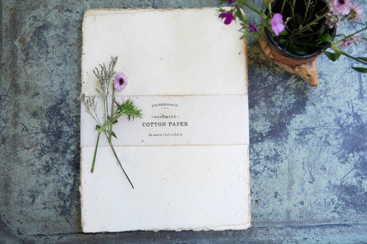 Sugarboo & Co - 10"x13" Handmade Cotton Paper Bundle - Cream